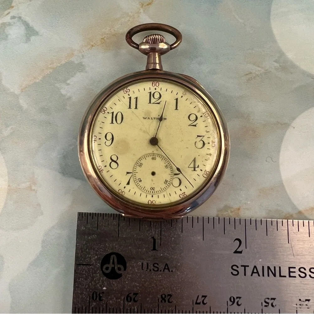WALTHAM Antique 17 Jewel Pocket Watch in 14k Gold Filled Keystone Case